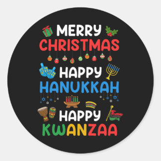Adesivo Feliz Natal Hanukkah Happy Kwanzaa Holid
