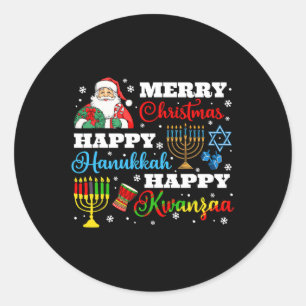 Adesivo Feliz Natal Hanukkah Kwanzaa judeu Afro Holid