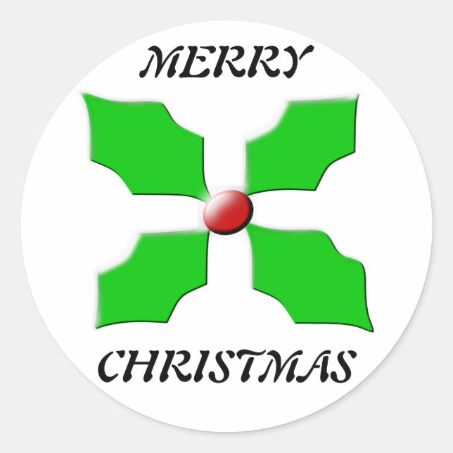 Adesivo Feliz Natal Holly Stickers (Frente)