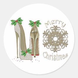 Adesivo Feliz Natal Holly Stiletto Saudação