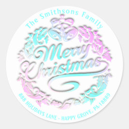 Adesivo Feliz Natal Holly Wreath RSVP Dourados Royal Belel