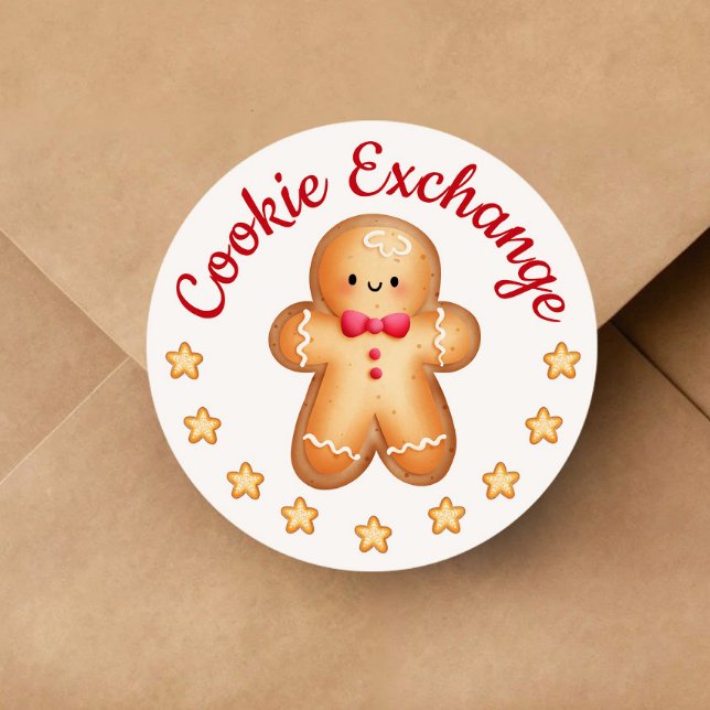 Adesivo Feliz Natal - Homem Gingerpão-de-açúcar (Merry Christmas Cute Gingerbread Man Classic Round Sticker)
