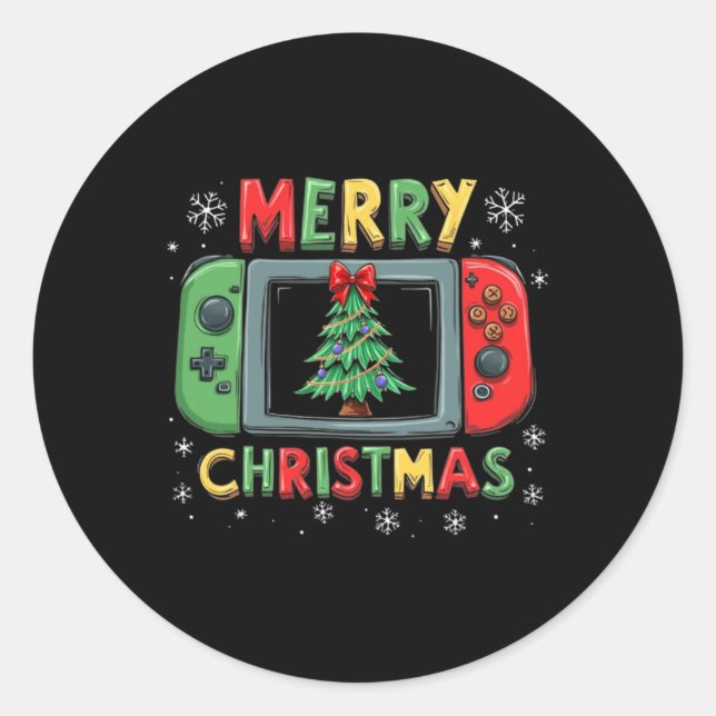 Adesivo Feliz Natal Homens Jovens Jovens Jogando Jogador X (Frente)