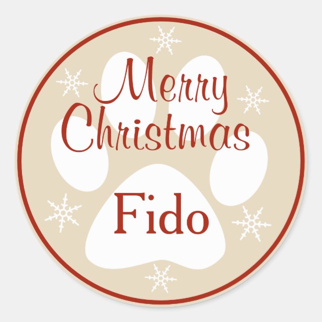 Adesivo Feliz Natal - Imprimir Flocos de Neve Nome de Pet (Frente)