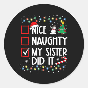 Adesivo Feliz Natal Irmã Bela Fez Isso Família Xmas B