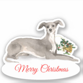 Adesivo Feliz Natal italiano Greyhound Custom-Cut Vinyl