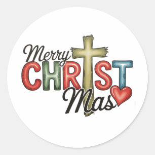 Adesivo Feliz Natal Jesus Cristo Mas Cruz Xmas