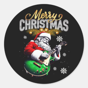 Adesivo Feliz Natal - Jogador de Violão do Papai Noel