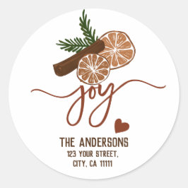Adesivo Feliz Natal Joy Cinnamon - Tipografia Russa