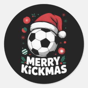 Adesivo Feliz Natal Kickmas Santa Futebol Ll Gráfico Ki