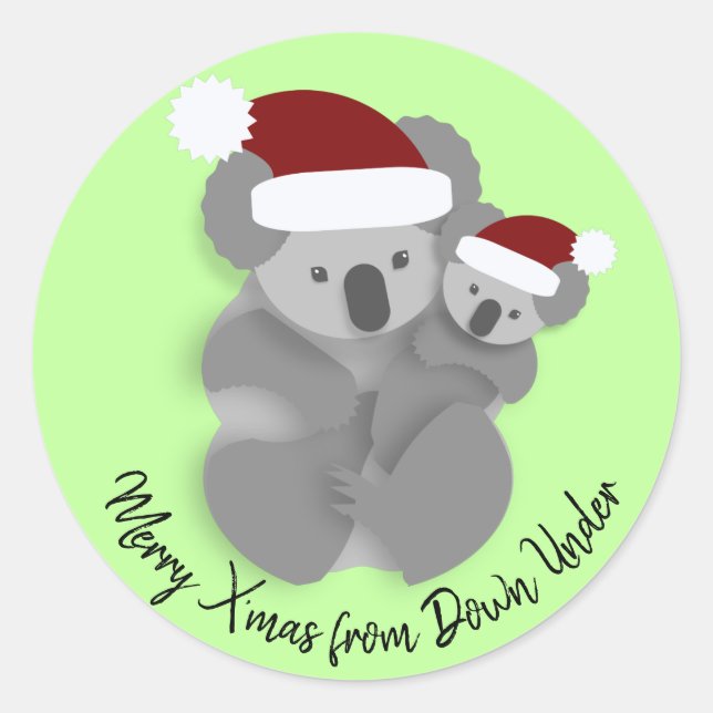 Adesivo Feliz Natal Koala e Joey (Frente)