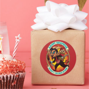 Adesivo Feliz Natal Krampus Malvado Crianças Cuidado