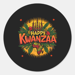 Adesivo Feliz Natal Kwanzaa Crianças Afro-Americanas Feliz