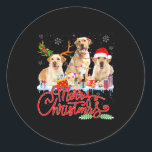 Adesivo Feliz Natal Labrador Cães de Retriever Rein<br><div class="desc">Feliz Natal Labrador Cães de Retriever Papais noeis Reindeer Light</div>