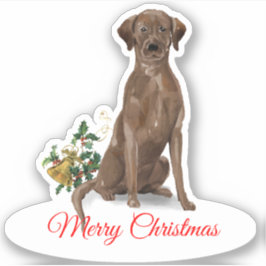 Adesivo Feliz Natal Labrador Retriever CustomCut Vinyl