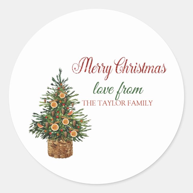 Adesivo Feliz Natal, Laranjeira (Frente)