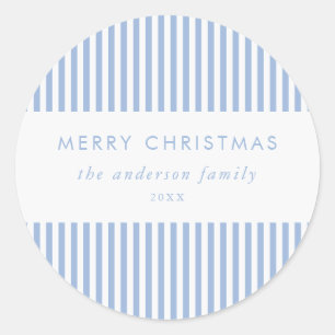 Adesivo Feliz Natal Listras Azuis Modernas
