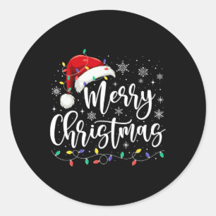 Adesivo Feliz Natal Luz Vermelha Santa Hat Família Xmas M