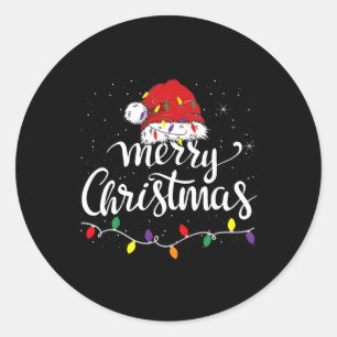 Adesivo Feliz Natal Luz Vermelha Santa Hat Família Xmas M