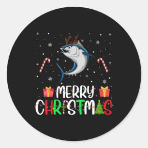 Adesivo Feliz Natal Luzes de Atum-Rabilho Reindeer Hat X