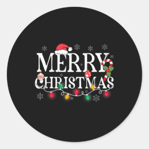 Adesivo Feliz Natal Luzes Santa Hat Família Xmas Homens W