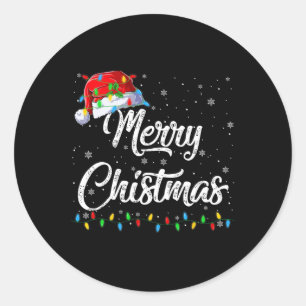 Adesivo Feliz Natal Luzes Santa Hat Família Xmas Homens W