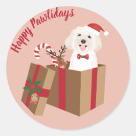 Adesivo Feliz Natal Maltipoo Presente