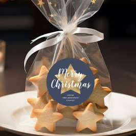 Adesivo Feliz Natal Marinho Dourado Azul