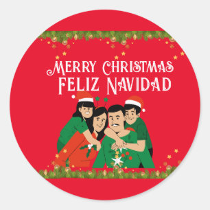 ADESIVO FELIZ NATAL MERRY CHRISTMAS CARTÃO