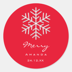 Adesivo Feliz Natal Minimalismo de inverno Floco de neve v