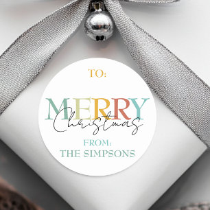 Adesivo Feliz Natal Minimalista Para De Presente Simples