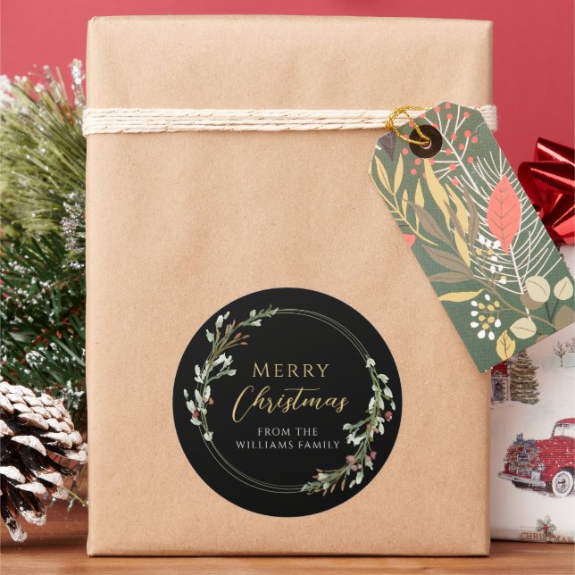 Adesivo Feliz Natal, Minimalista Wreath (Feriado)