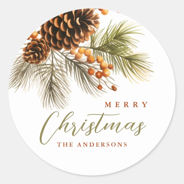 Adesivo Feliz Natal MistletoRound Stickers (Frente)