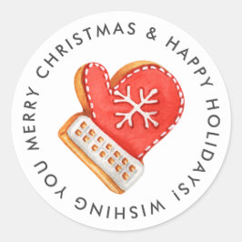 Adesivo Feliz Natal Mitten Sugar Cookie Personalizado