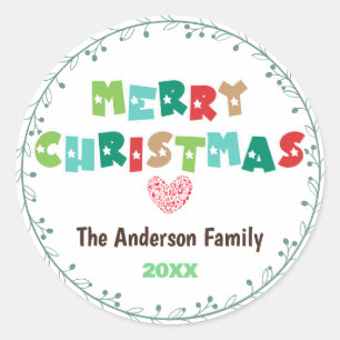 Adesivo Feliz Natal Moderno Personalizado