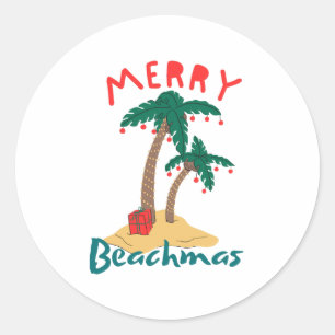 Adesivo Feliz Natal na Praia em Julho