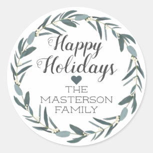 Adesivo Feliz Natal Natal Eucalyptus Wreath