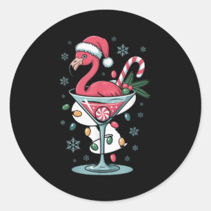 Adesivo Feliz Natal Nk Flamingo Vinho Bebendo Luzes X
