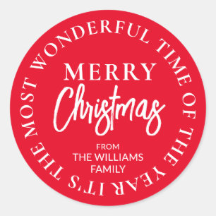 Adesivo Feliz Natal Nome Personalizado Vermelho