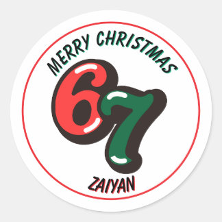 Adesivo Feliz Natal Números 6 e 7 Nome Personaliza