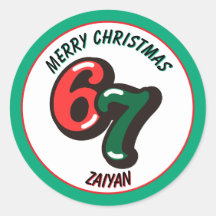 Feliz Natal Números Verdes 6 & 7 Nome Personalizad