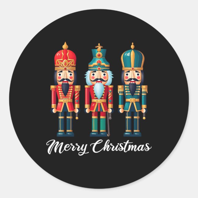 Adesivo Feliz Natal Nutcracker Balé Festivo Xmas Men (Frente)