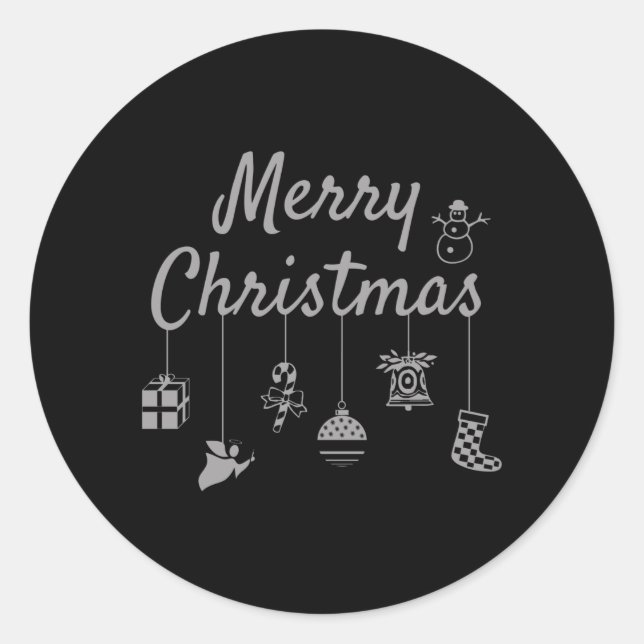 Adesivo Feliz Natal Ornaments (Frente)