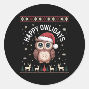 Adesivo Feliz Natal Owlidays Chapéu do Papai Noel Rena