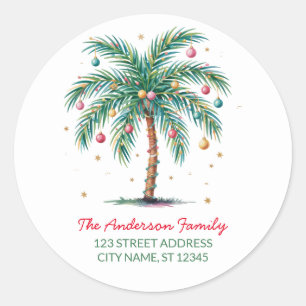 Adesivo Feliz Natal Palm Tree Light