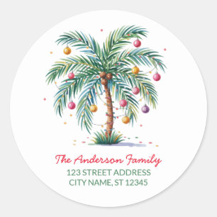 Adesivo Feliz Natal Palm Tree Light
