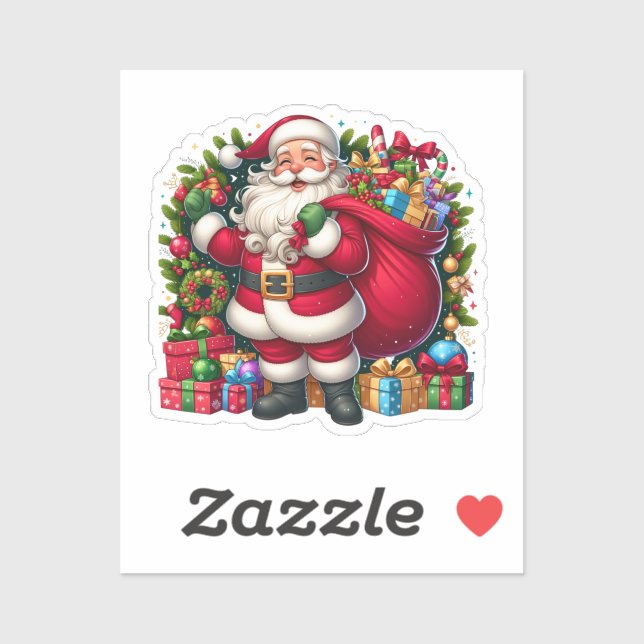 Adesivo Feliz Natal Papai Noel (Folha)
