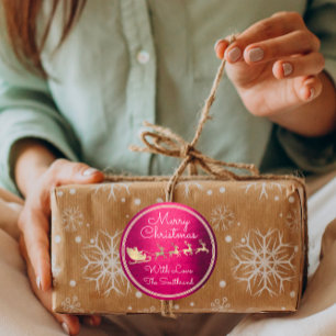 Adesivo Feliz Natal Papais noeis de algodão Reindeer Berr