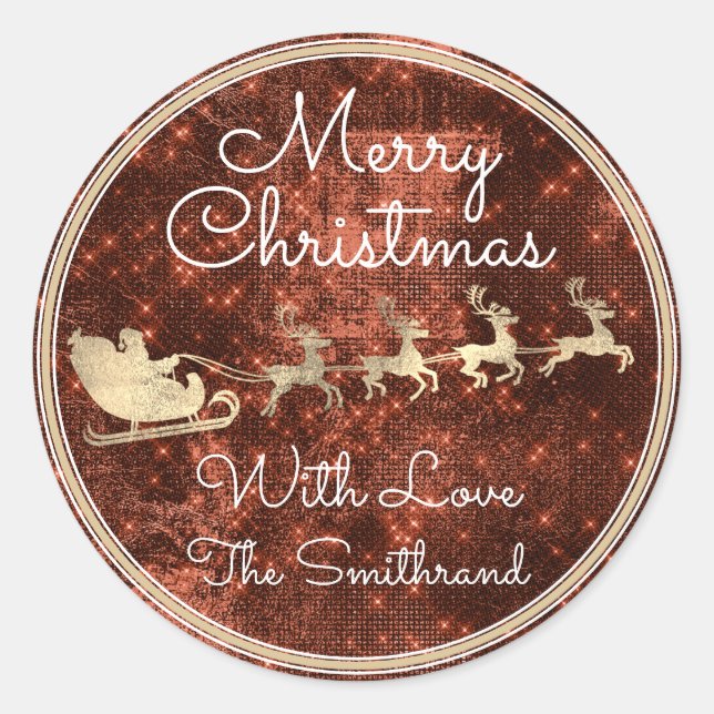 Adesivo Feliz Natal Papais noeis de algodão Reindeer Spark (Frente)