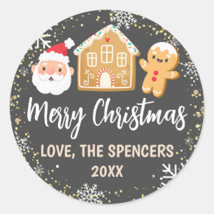 Adesivo Feliz Natal Papais noeis Gingercake Holiday